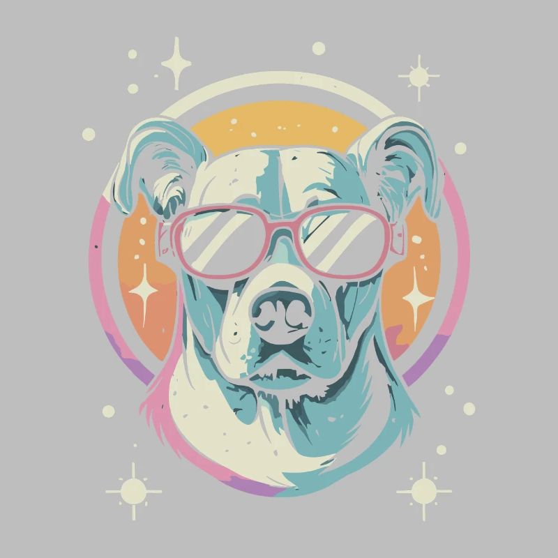 Chemise Labrador de l’espace rétro oeuvre colorée