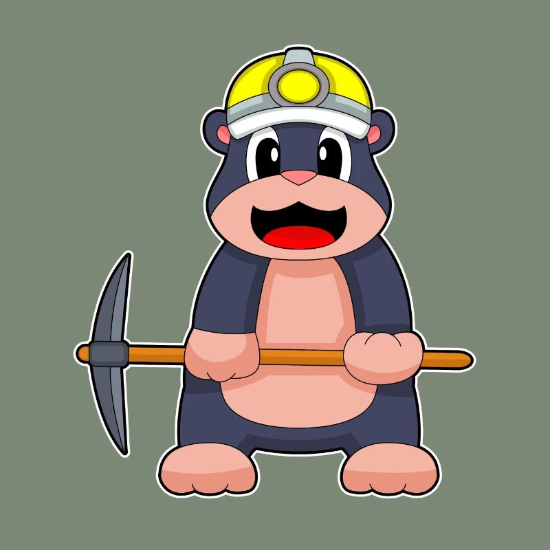 Mole, Miner, Pickaxe, Mining