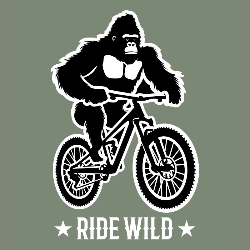 Gorilla Biker Mountain Biker E-Biker Funny Animals