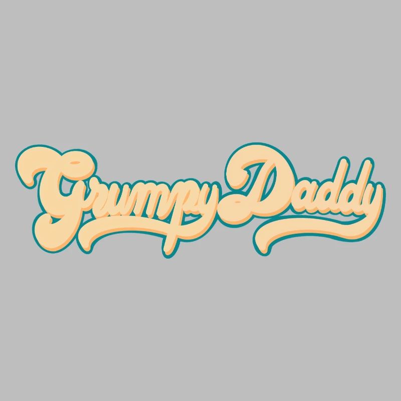 Grumpy Daddy Retro Script - Color "Groovy Baby"