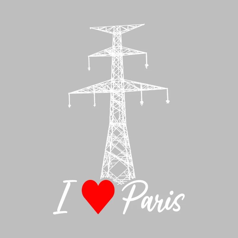 Paris Eiffelturm Strommast Elektriker Satire Liebe