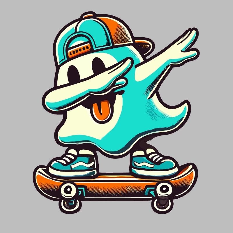 Skateboaring Dabbing Ghost Skateboard Dab