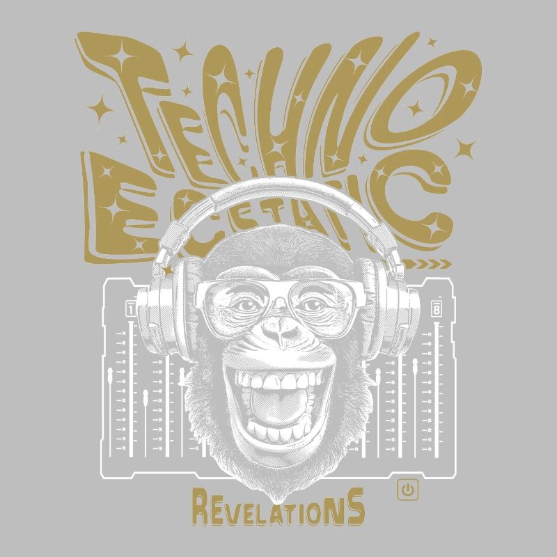 Affe Techno: Ecstatic Klang und Revelations Shirt