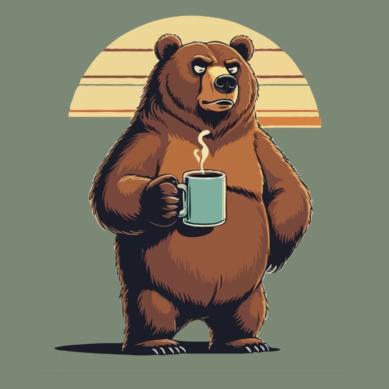 Grim Bear Coffee Mug Bears Coffee Tired
