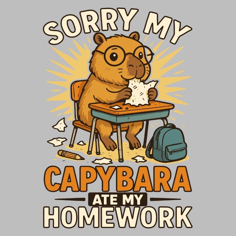 Capybara Capybara Devoirs Drôle