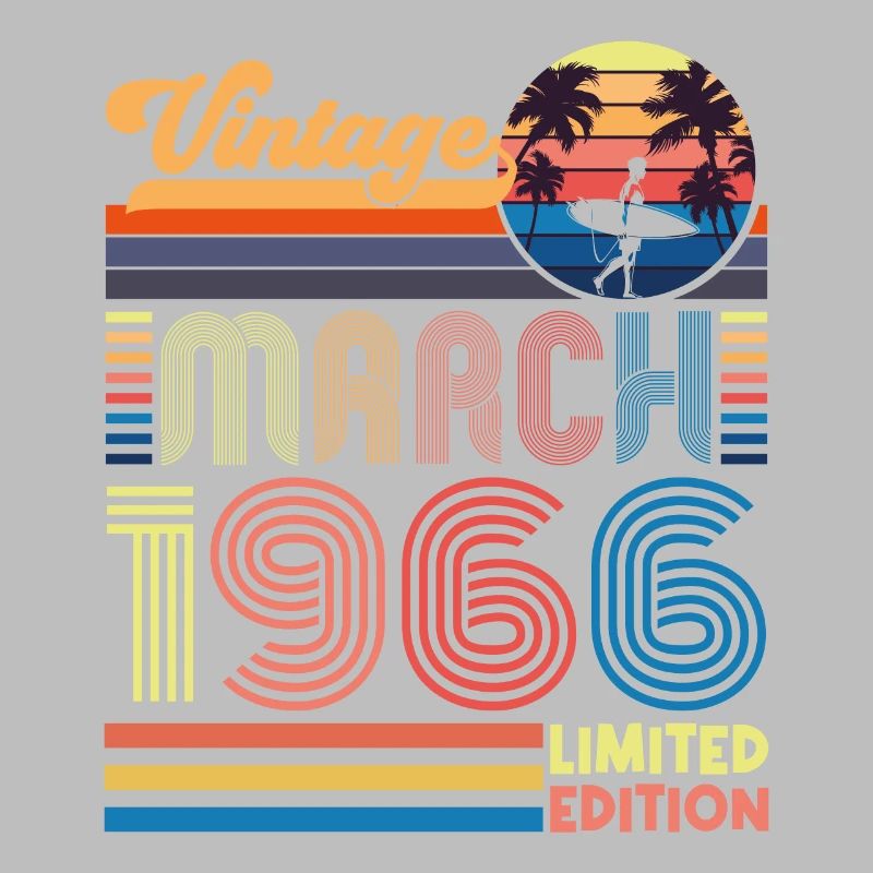 Anniversaire mars 1966.Cadeau Mars 1966.March 1966