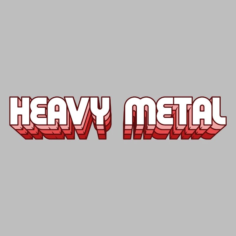 Heavy Metal Retro Style 3D Text Logo
