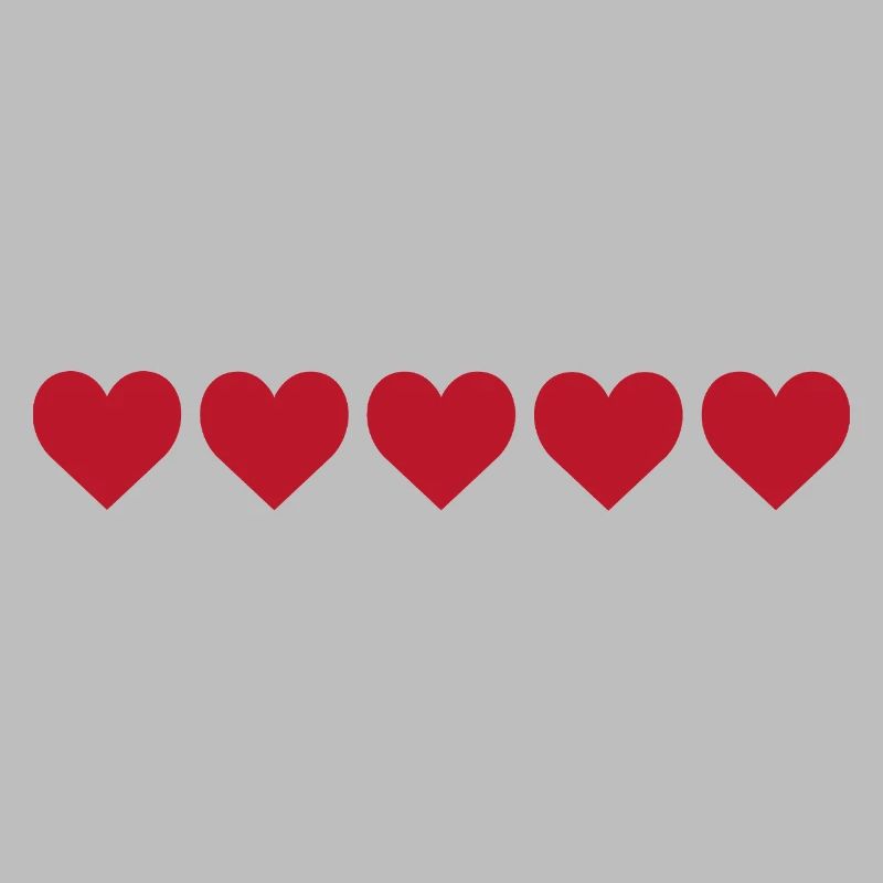 Red hearts in minimalist pattern