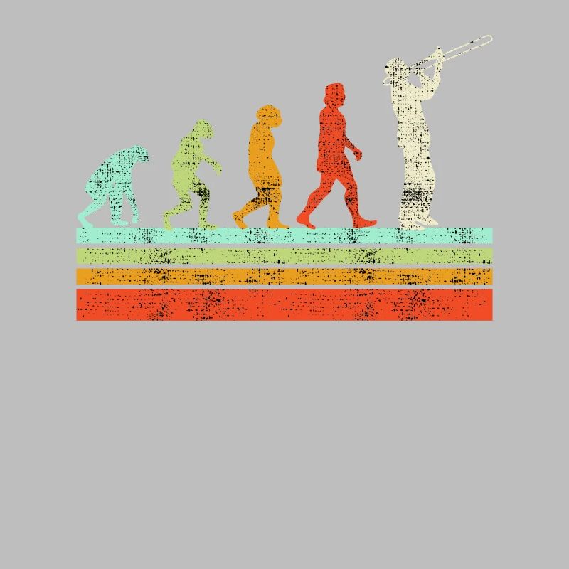 Musiker Posaunist die Evolution Posaune