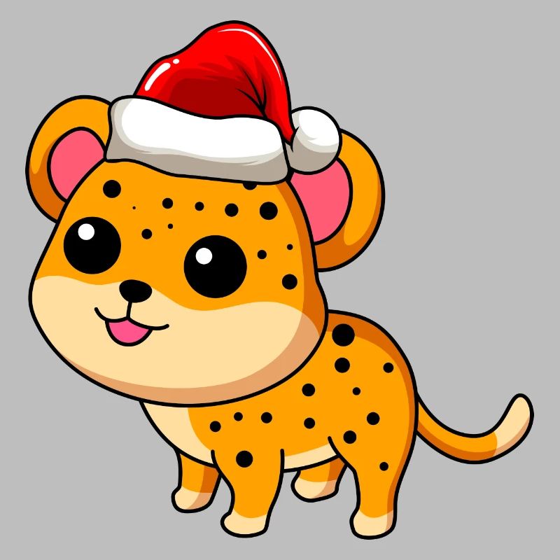Leopard Comic Weihnachten