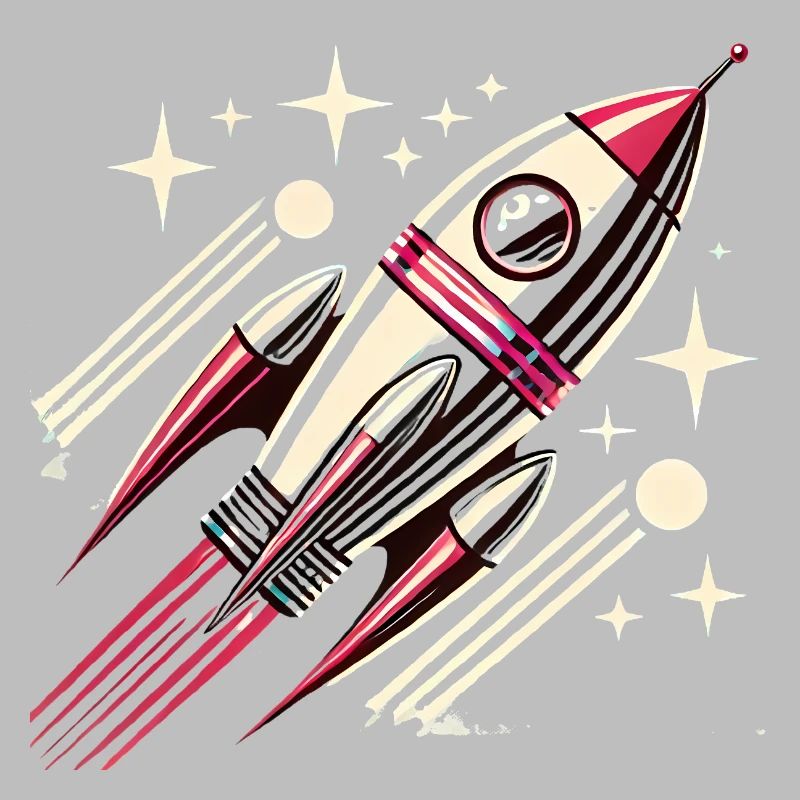 Rétro SpaceAge Rocket Vector Design