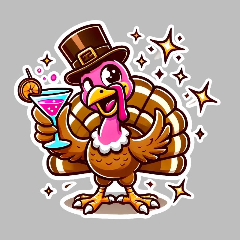 Conception de dessin animé en mode fête de dinde festive