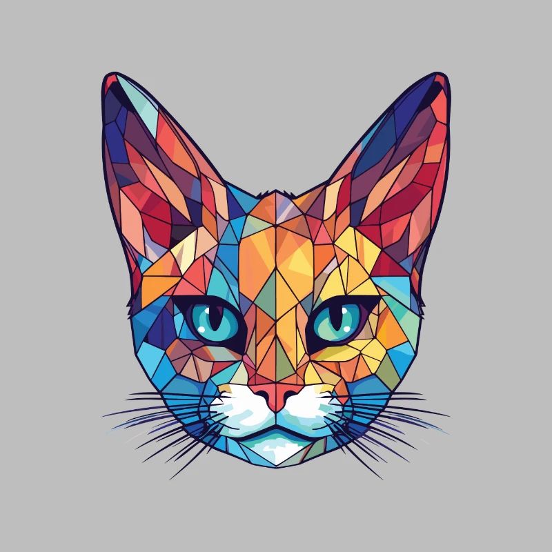 Pixie Bob Cat aquarelle colorée Illustration pour animaux de compagnie