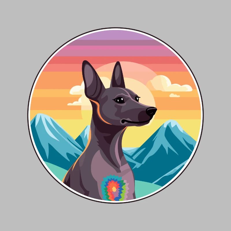 Xoloitzcuintli Hunderasse Karikatur Kawaii Aquarell