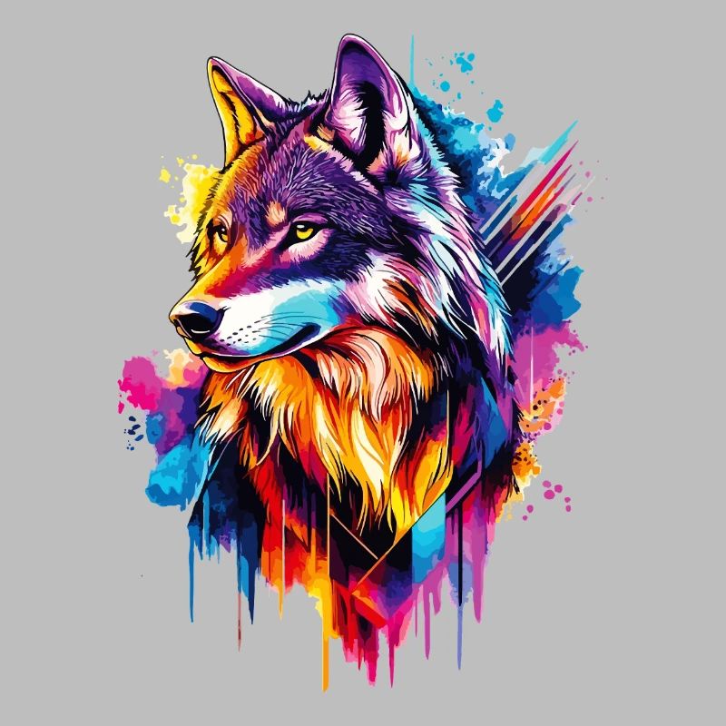 Wolf Wolf Head Predator Forest Nature Wilderness Colorful