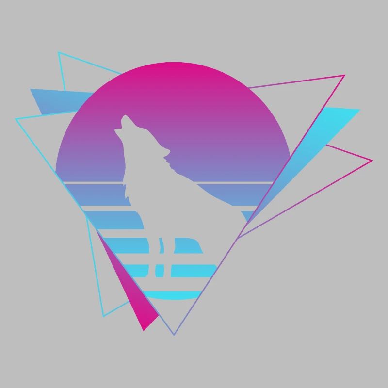 Wolf Vaporwave Wolfsrudel Wolf Wölfe