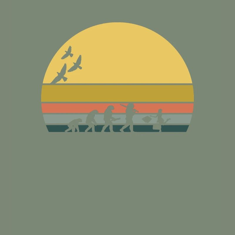 Retro Vintage Sunset Evolution Shoping