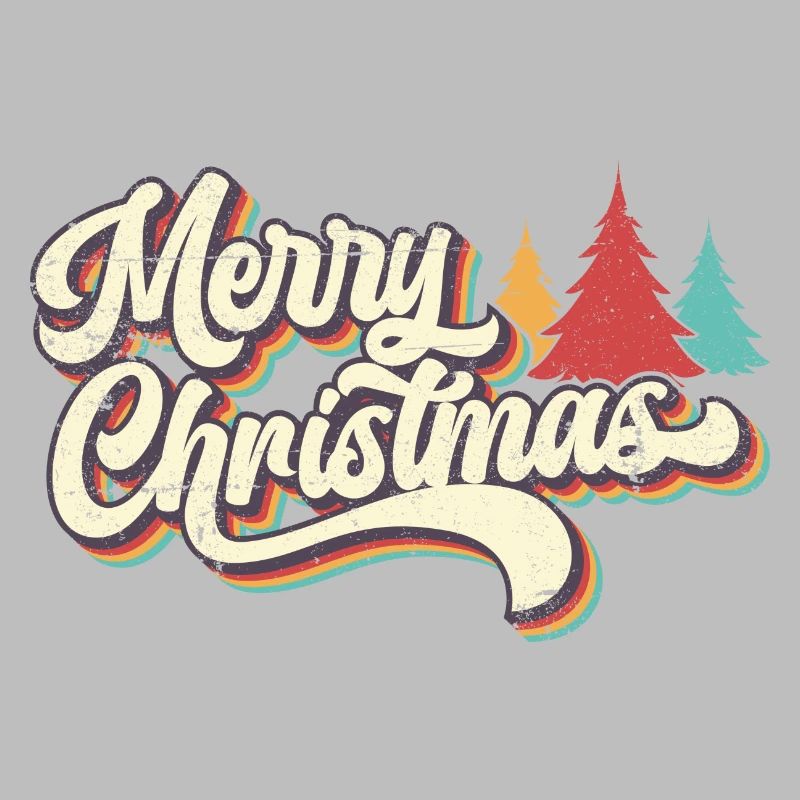 Rétro Joyeux Noël Arc-en-ciel Script