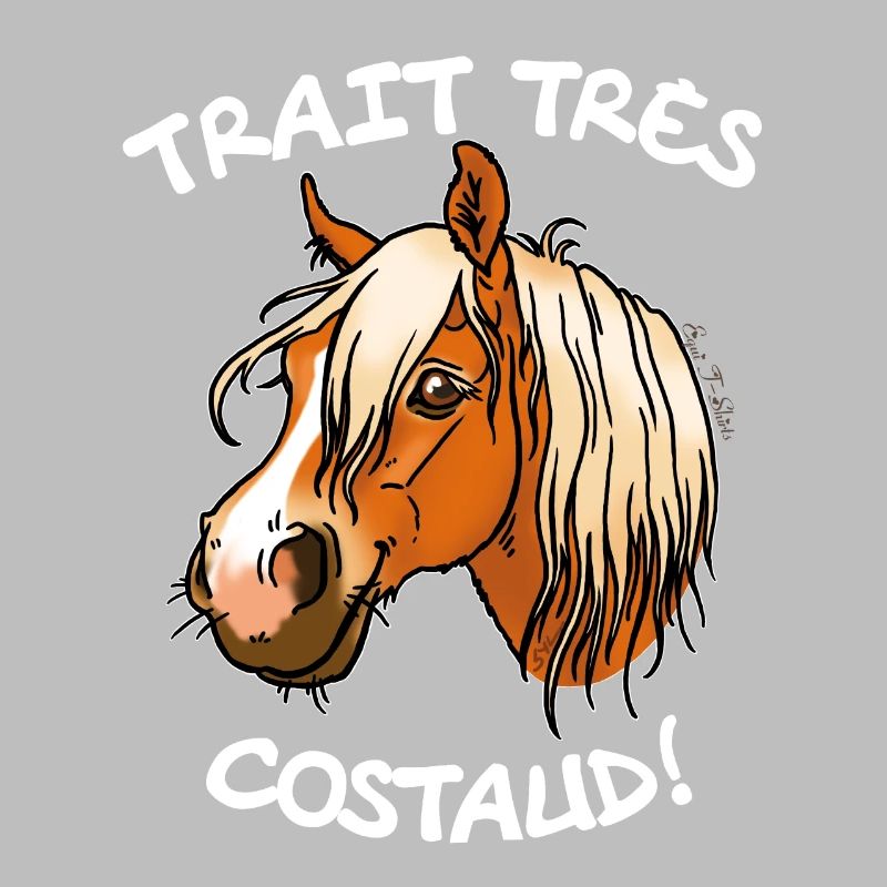 Cheval de trait comtois (texte blanc)