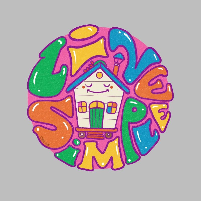 Tiny House Live Simple avec contour violet