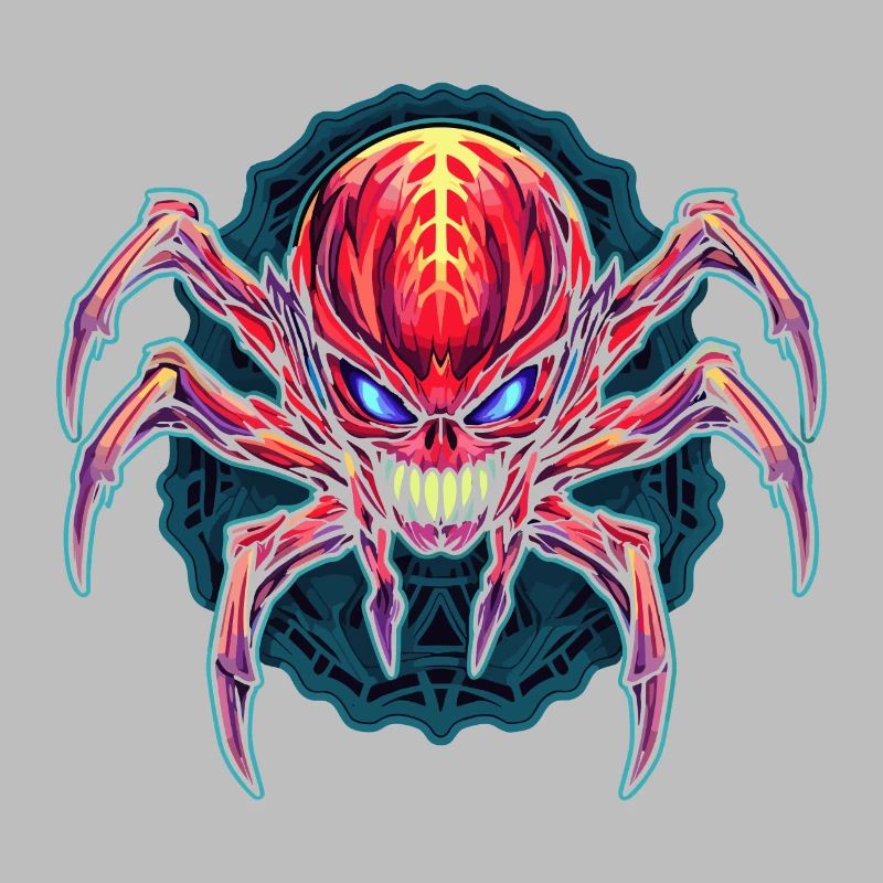 Arachnides de conception d’araignée abstraite colorée