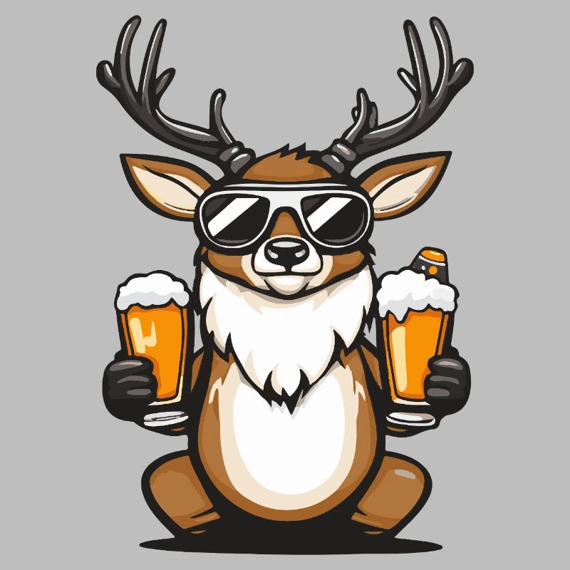 Hirsch Apres Ski Bier Comic