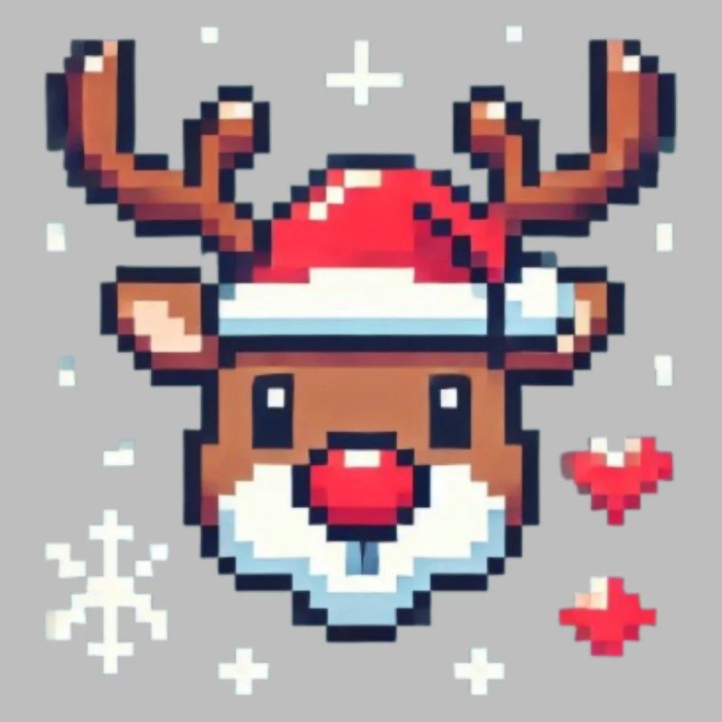 8 bits tête de renne de Noël