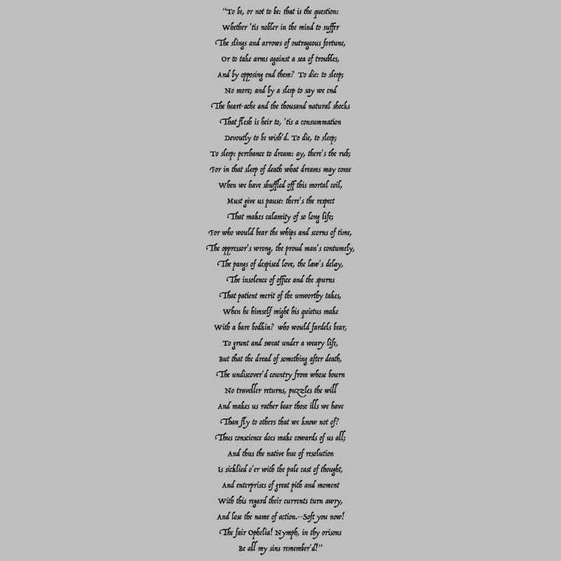 Sein oder Nichtsein 01 (schwarzer Text)