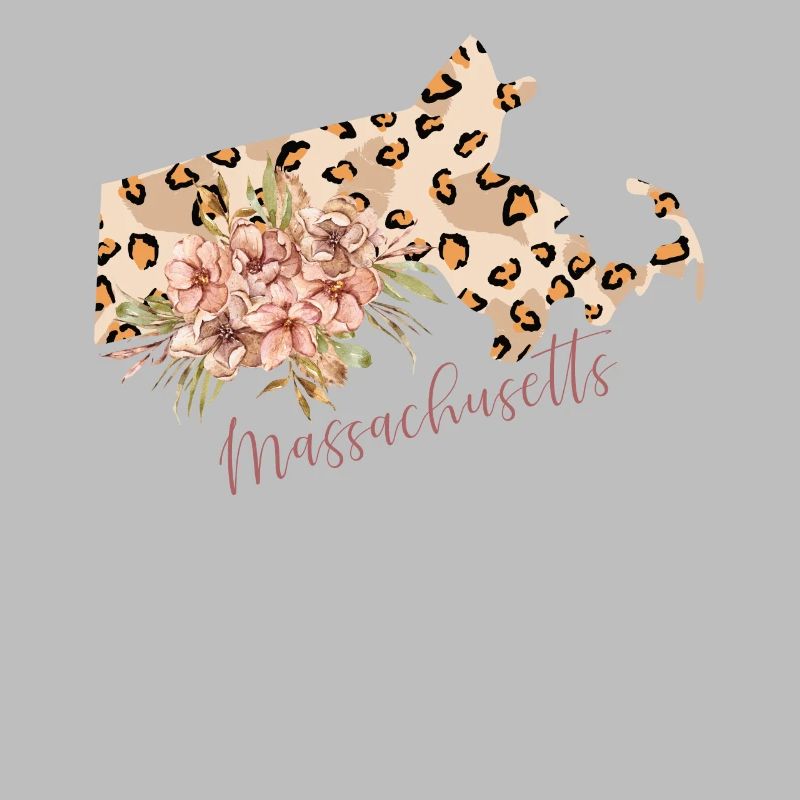 Massachusetts Leopard-pattern Map