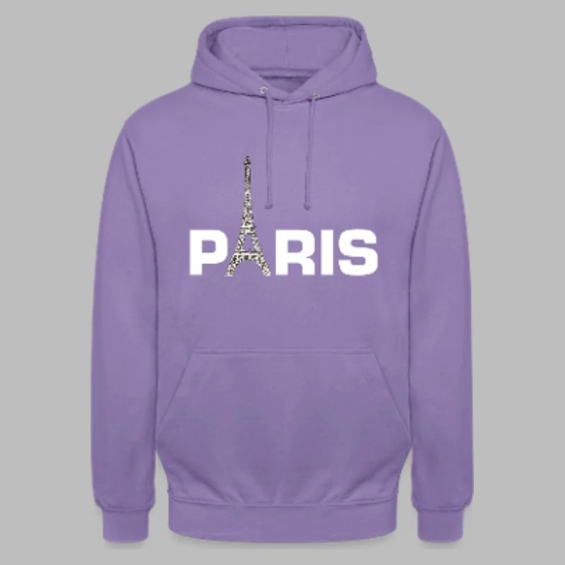 Paris Pullover Hoodie with Eiffel Tower