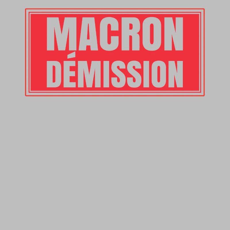 Macron resignation placard protesting strike