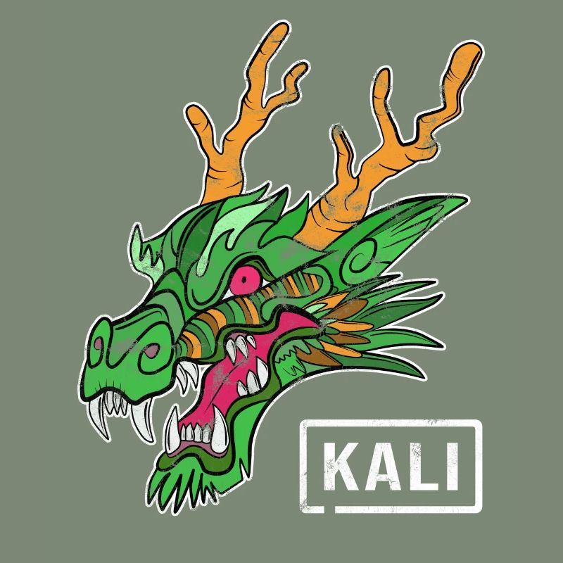 Kali Linux Computer Administrator Tux Drachen Kopf