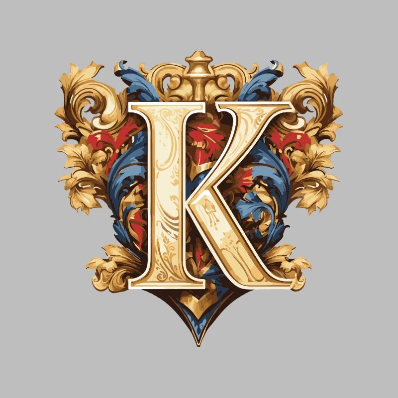 K Buchstabe Logo Krone