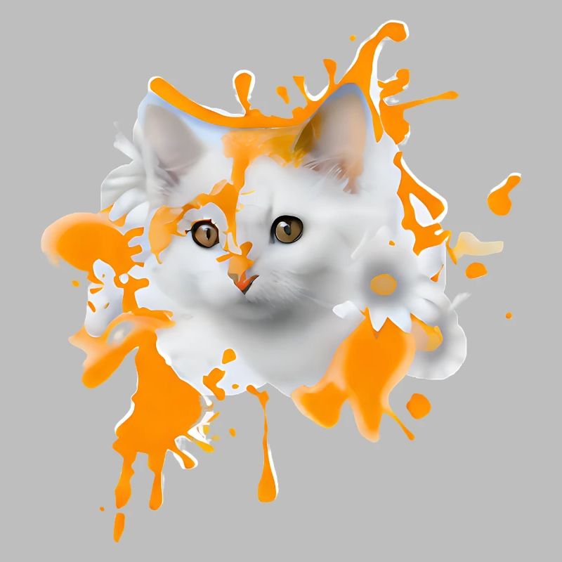 Chat fleuri