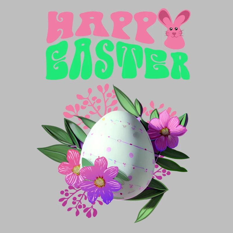 Happy Easter Flowers Easter Egg