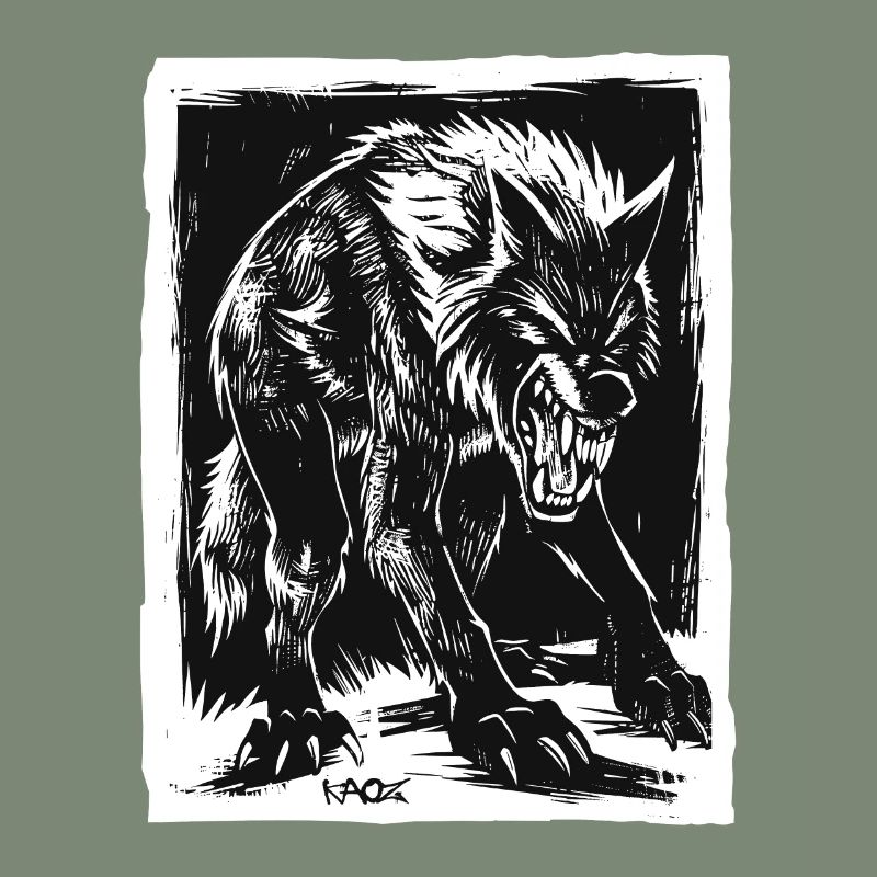 Böser Horror-Werwolf oder Wolf