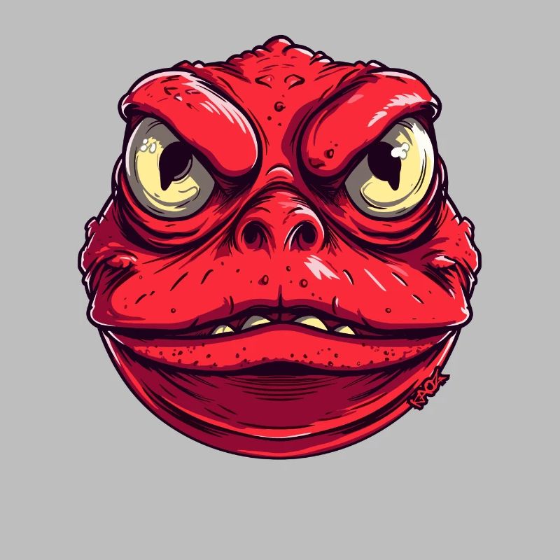 Big Fat Red Angry Toad Monster