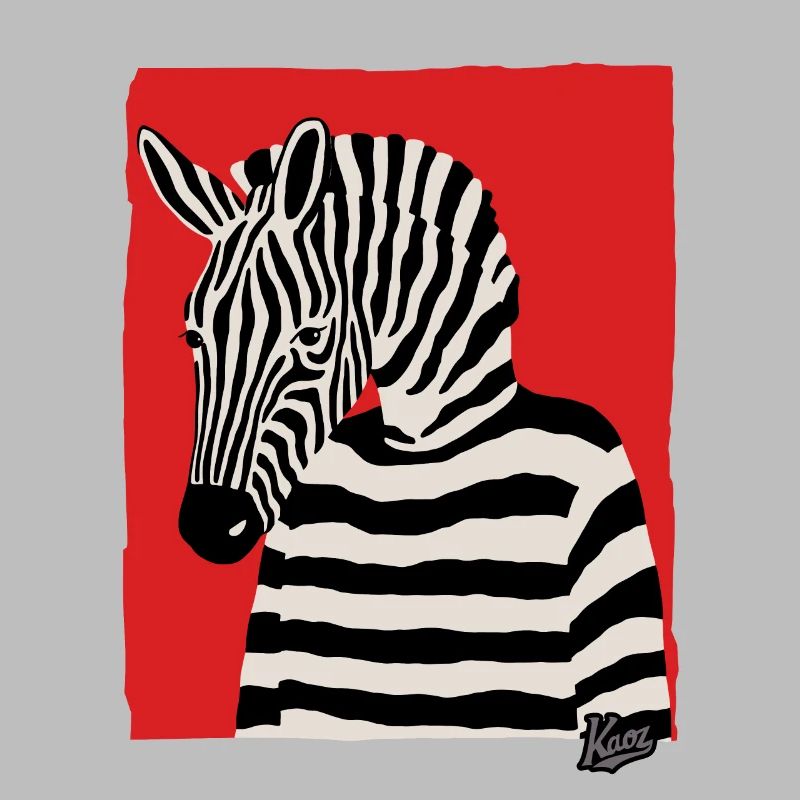 Cartoon Comic Kunst eines Zebra mit Pullover