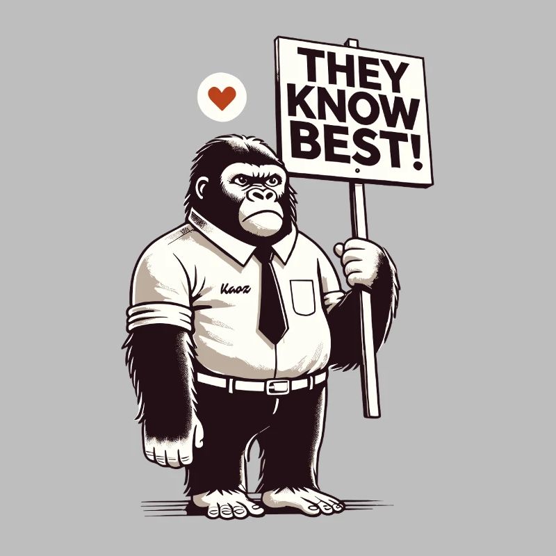 Good gorilla with shield: You know better!