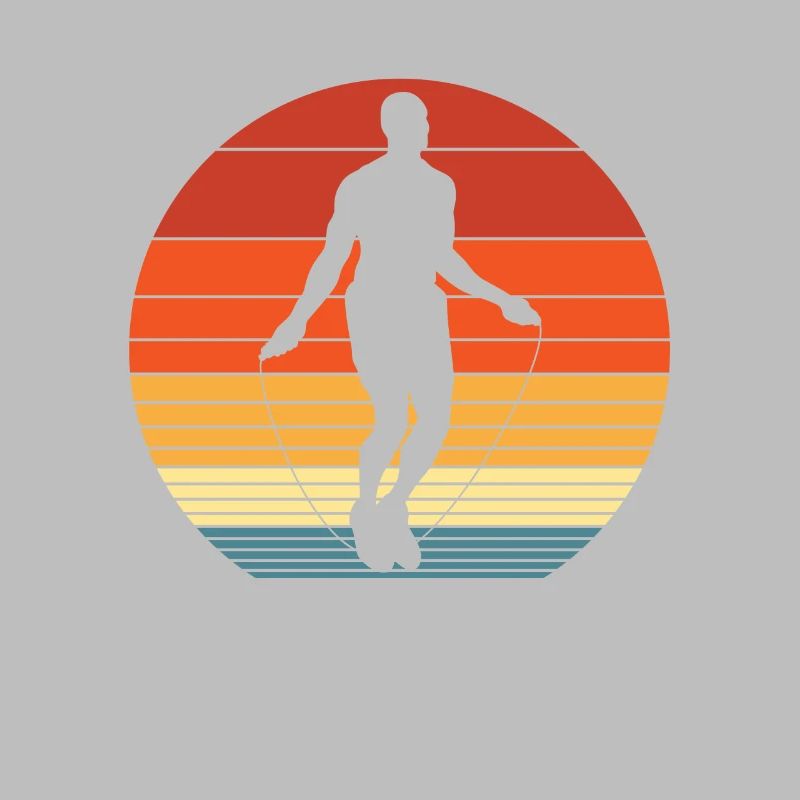 Retro Silhouette Springseil Mann Springseil