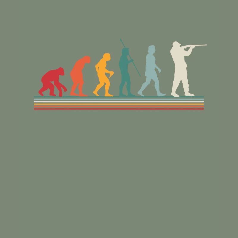 Evolution Jäger Jagd Retro Geschenk