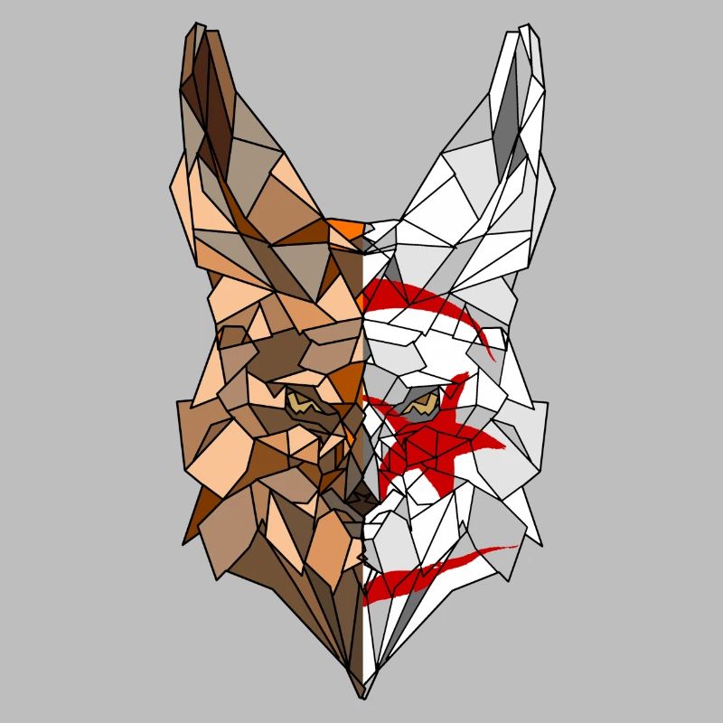 Fennec polygone drapeau de l'Algérie