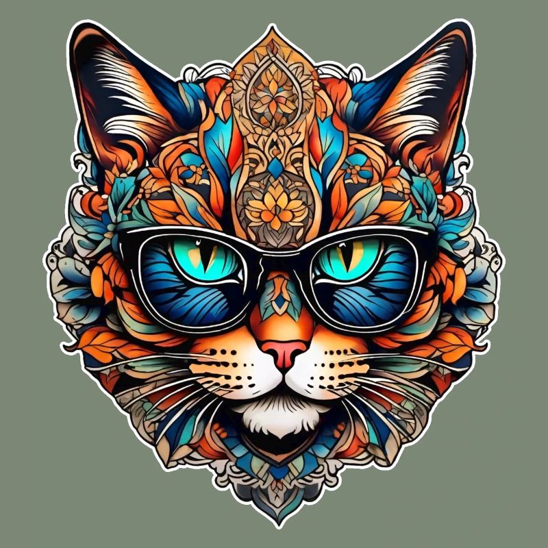 Chat Steampunk cool avec des lunettes