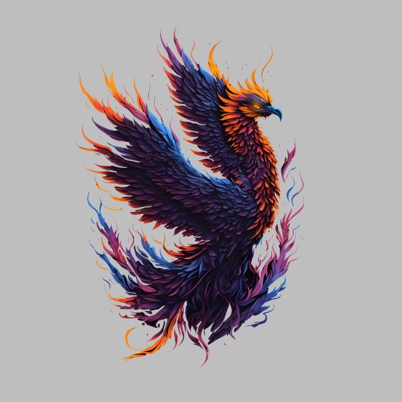 Mythical Phoenix Bird with Flames