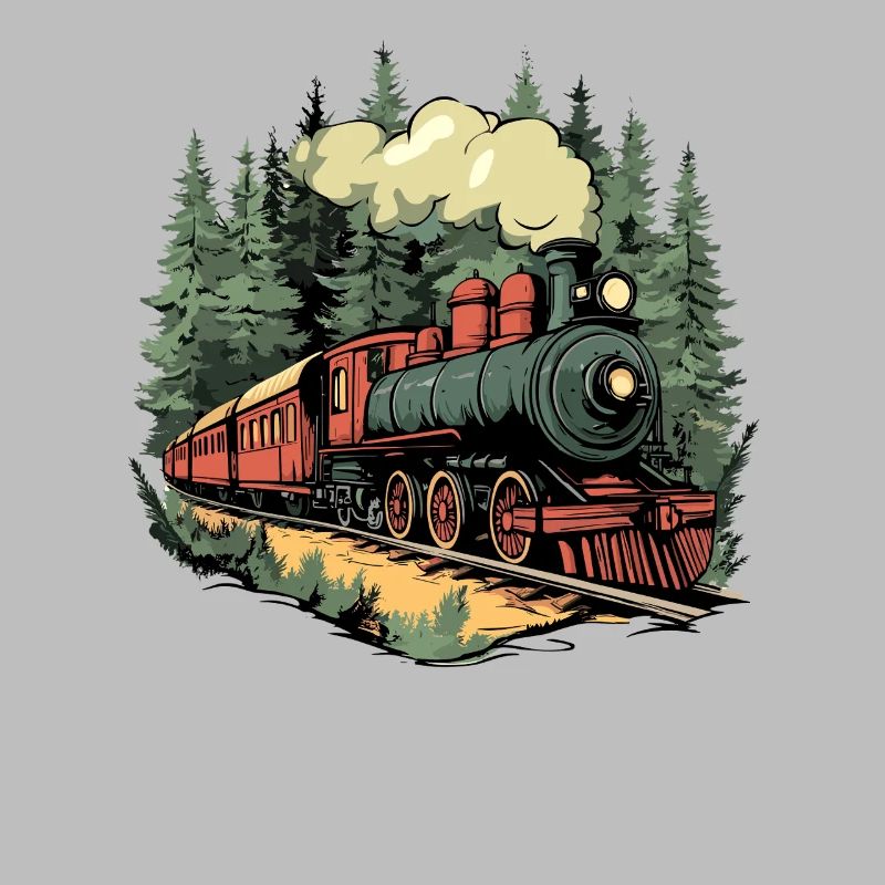 Forest train in the sunlight