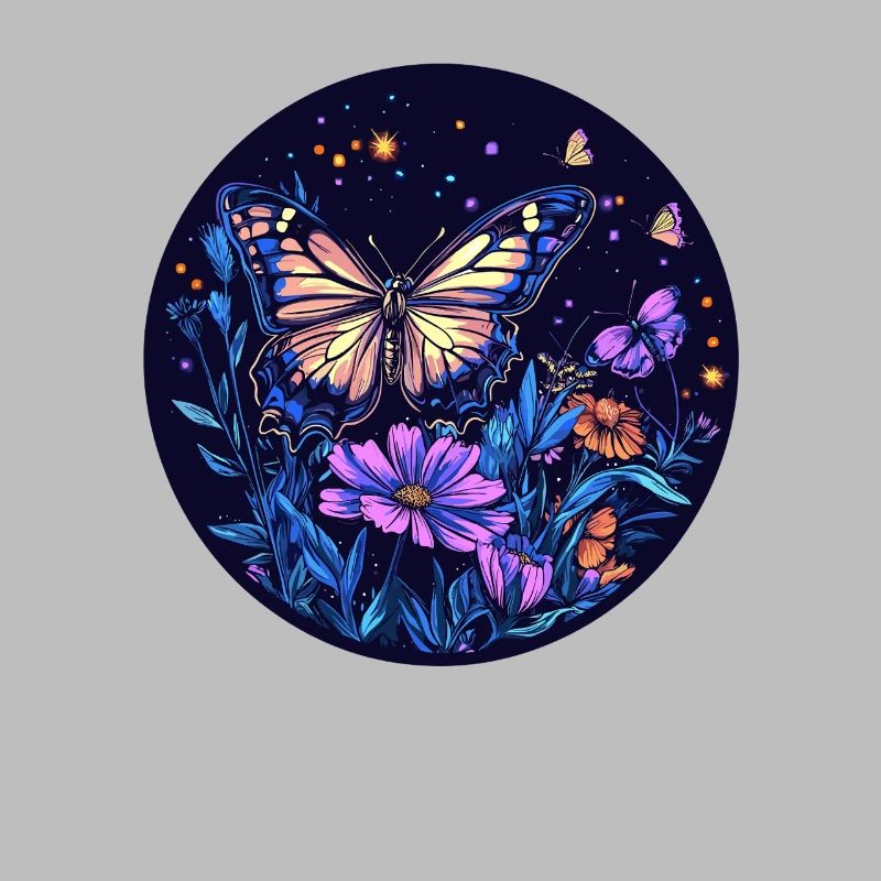 Papillon de nuit dans le champ de fleurs