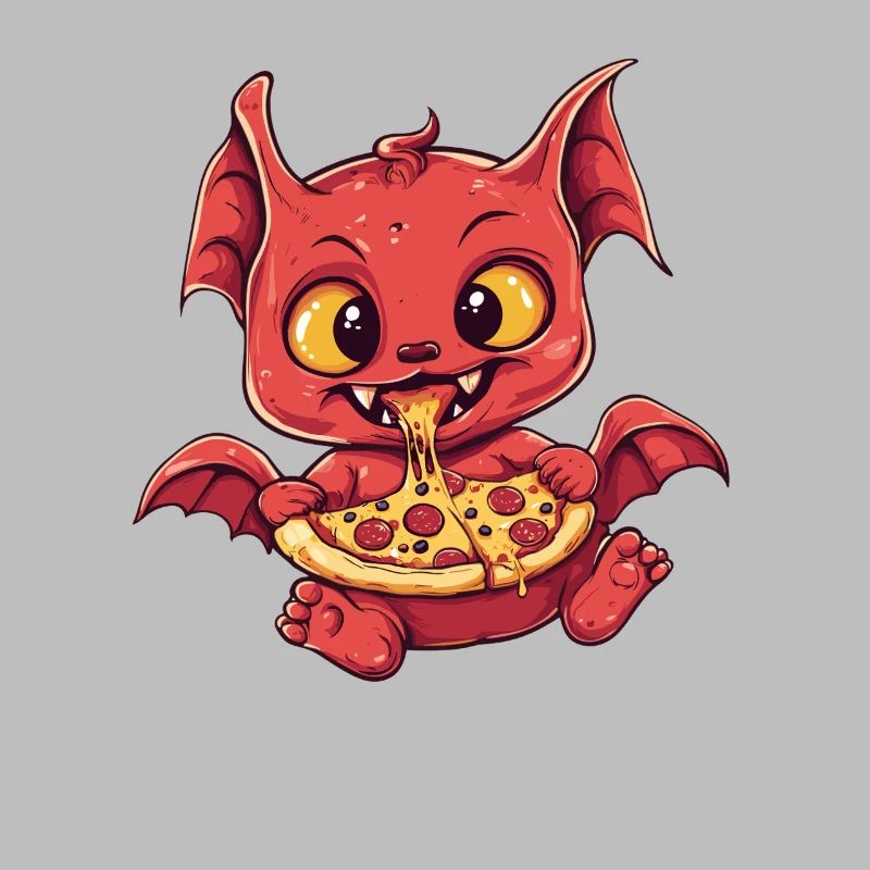 Devil with pizza