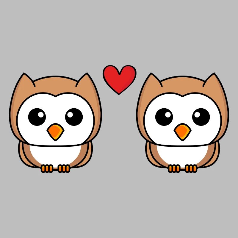 Eule Comic Paar Liebe
