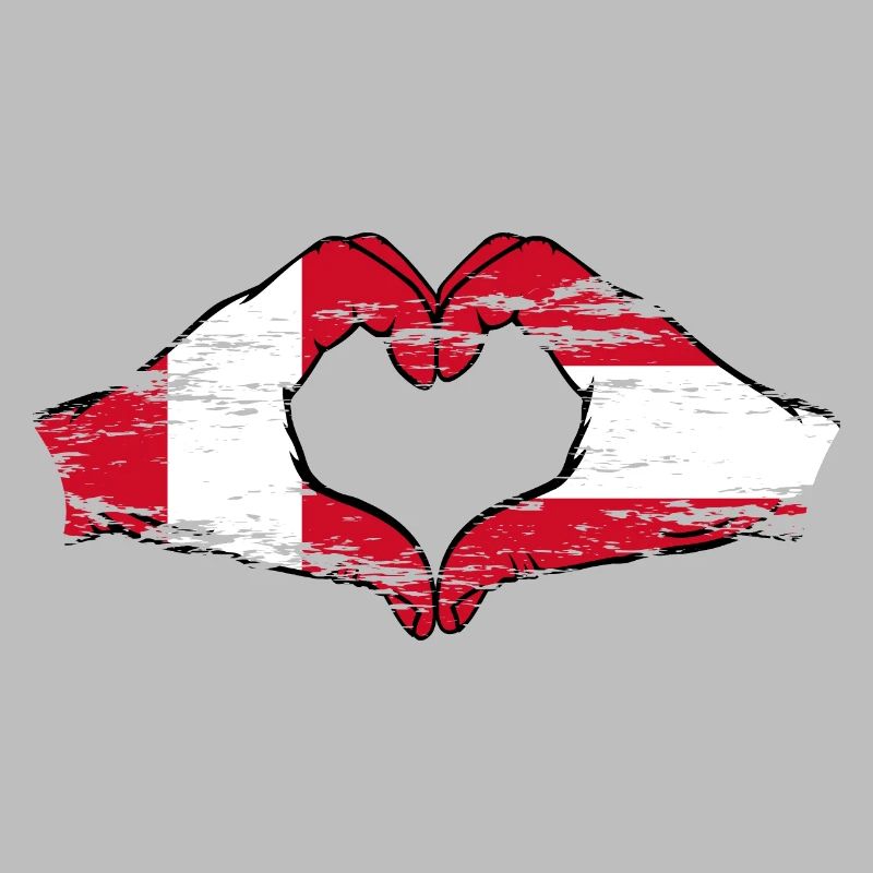 Pérou Autriche drapeau mains forme de coeur utilisé