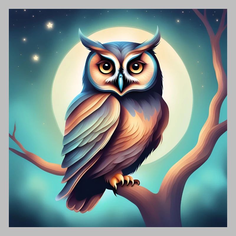 Eule träumerisch Gothic Geschenkidee Nacht